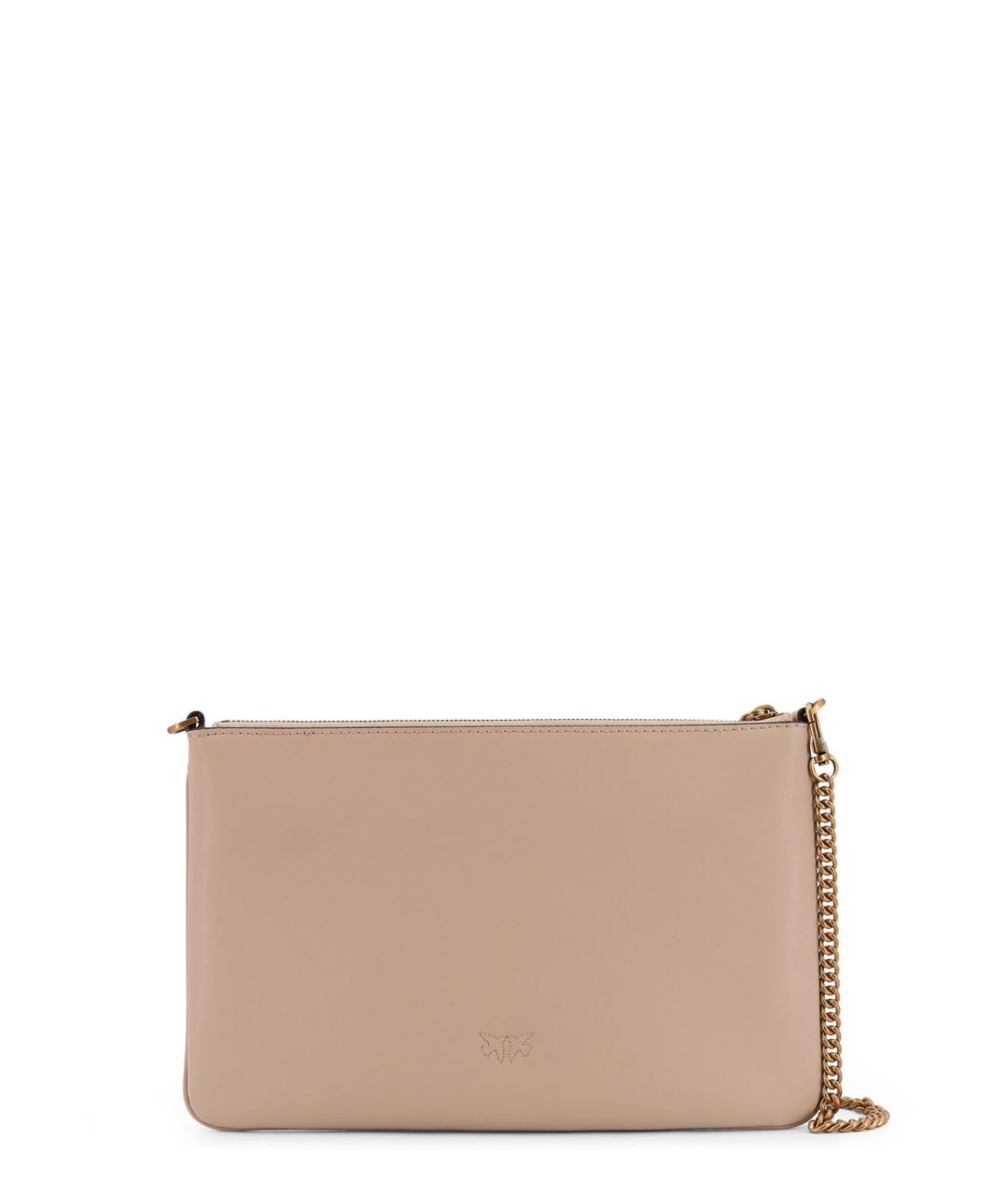 PINKO Бежевая кожаная сумка через плечо, фото 2