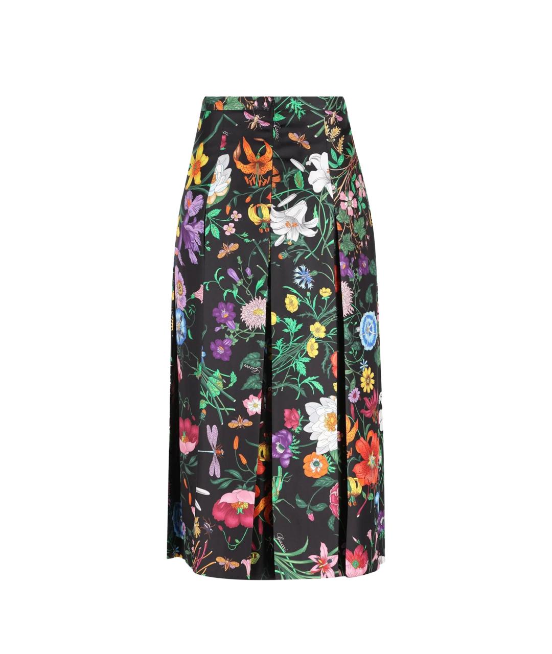 GUCCI Черная шелковая юбка миди, фото 2