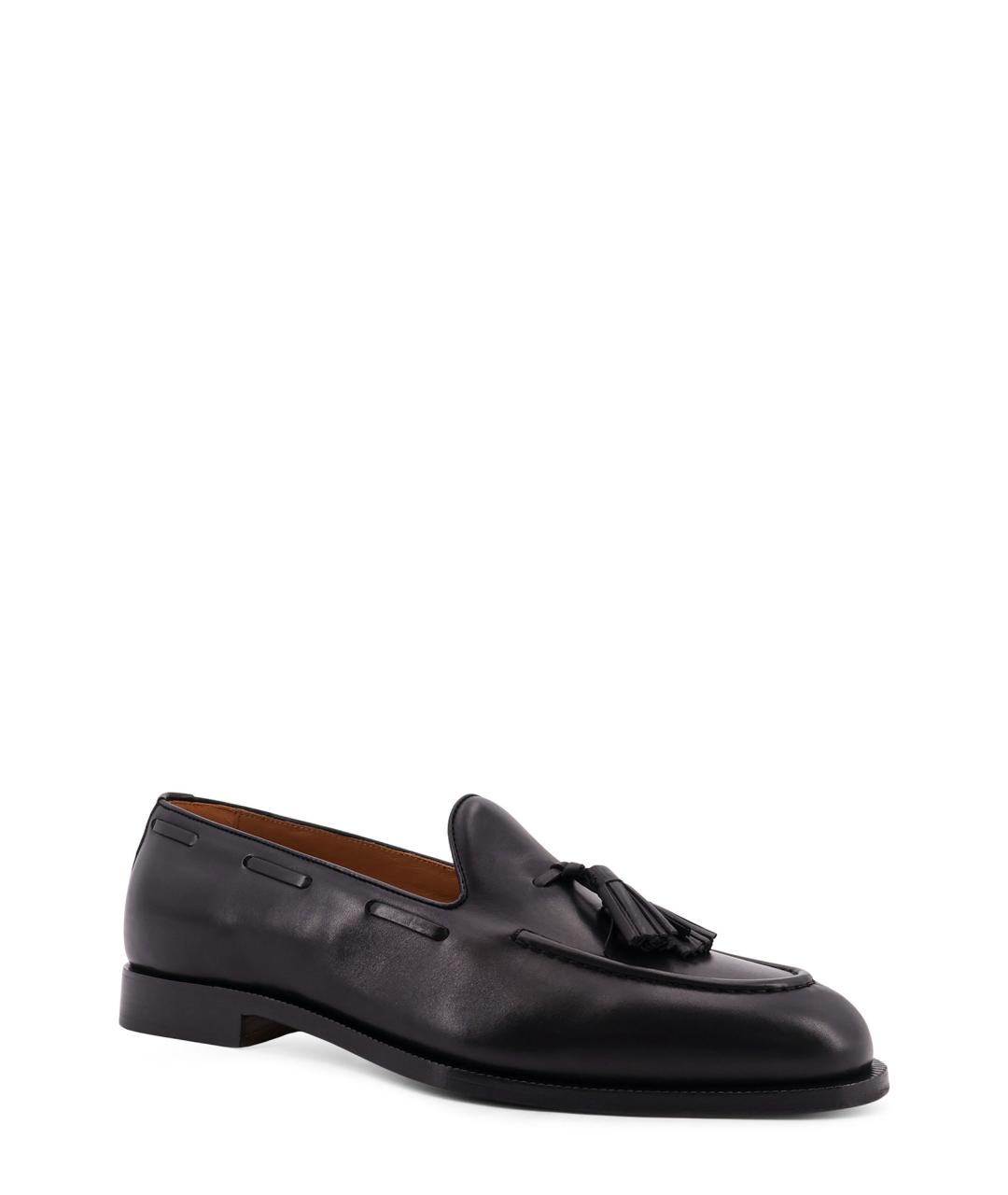 LORO PIANA Черные кожаные лоферы, фото 2