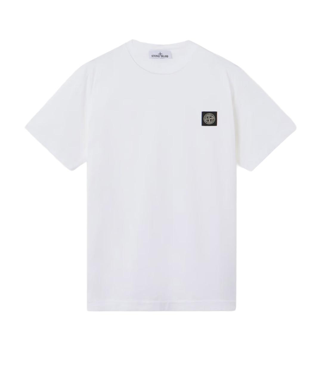 STONE ISLAND Белая хлопковая футболка, фото 1