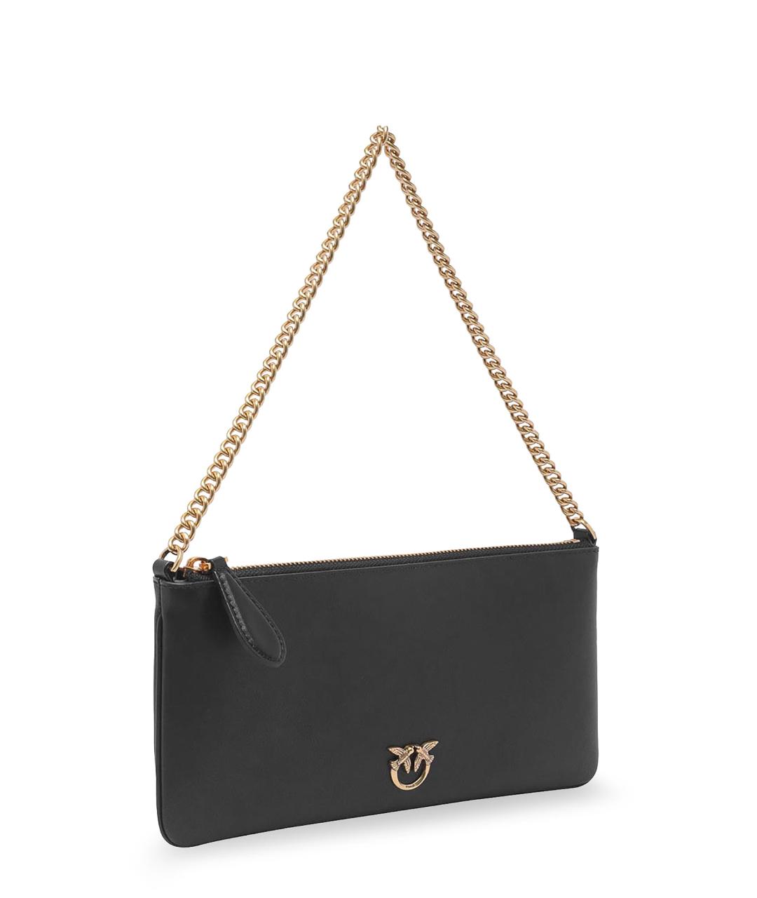 PINKO Черная кожаная сумка через плечо, фото 3