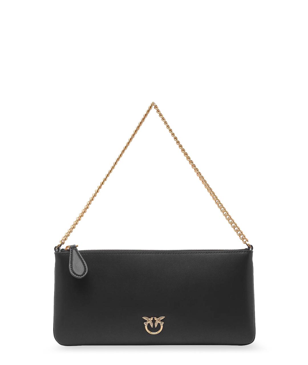 PINKO Черная кожаная сумка через плечо, фото 1