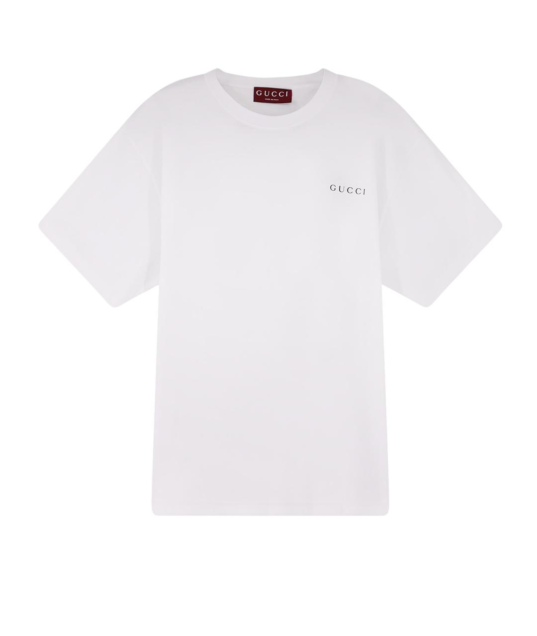 GUCCI Белая хлопковая футболка, фото 1