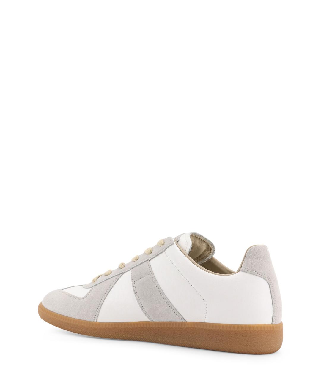 MAISON MARGIELA Белые кожаные низкие кроссовки / кеды, фото 3