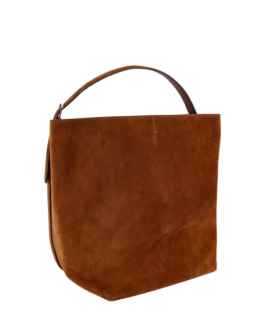 TOTEME Коричневая замшевая сумка тоут, фото 3