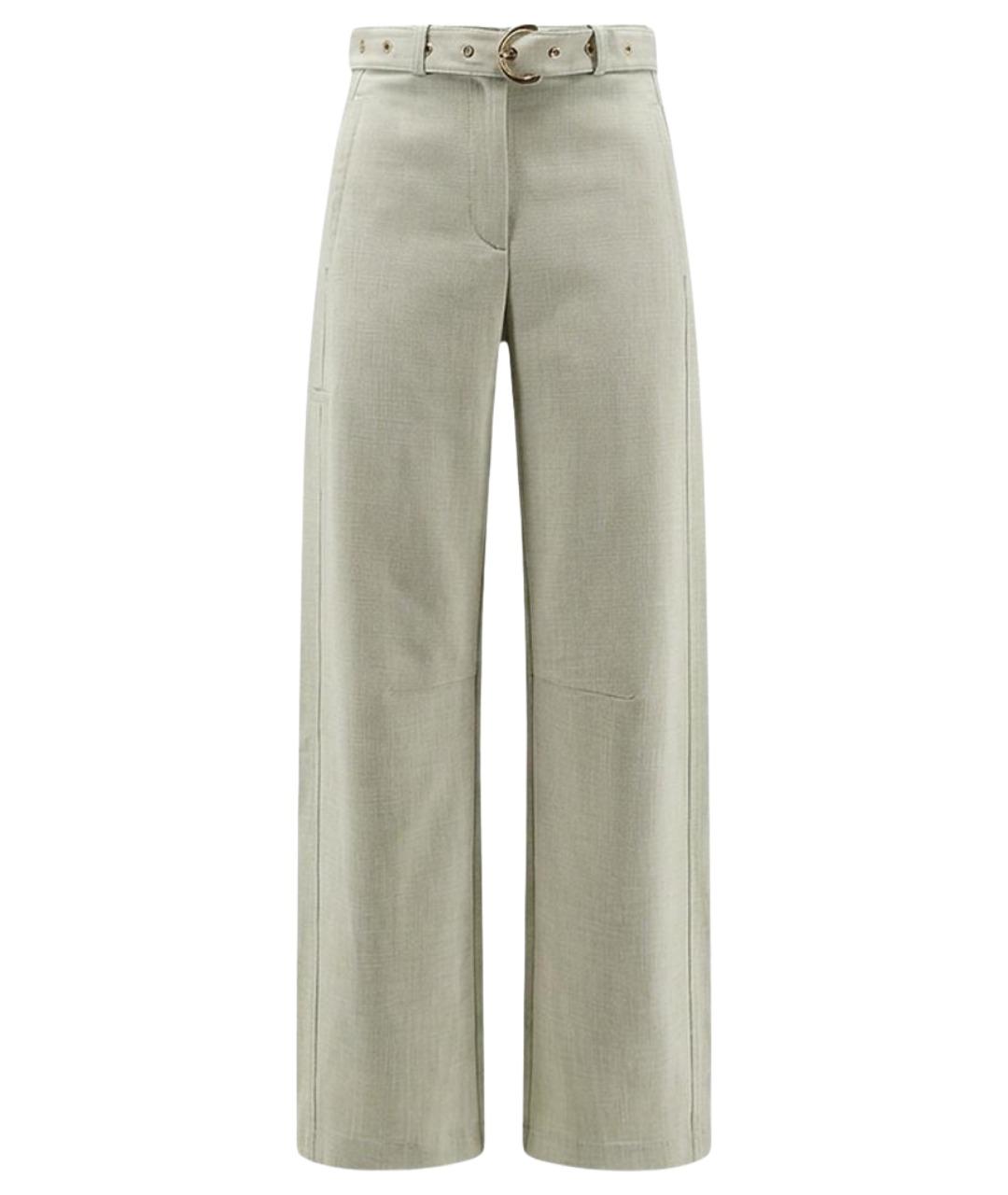 PINKO Серые вискозные прямые брюки, фото 1