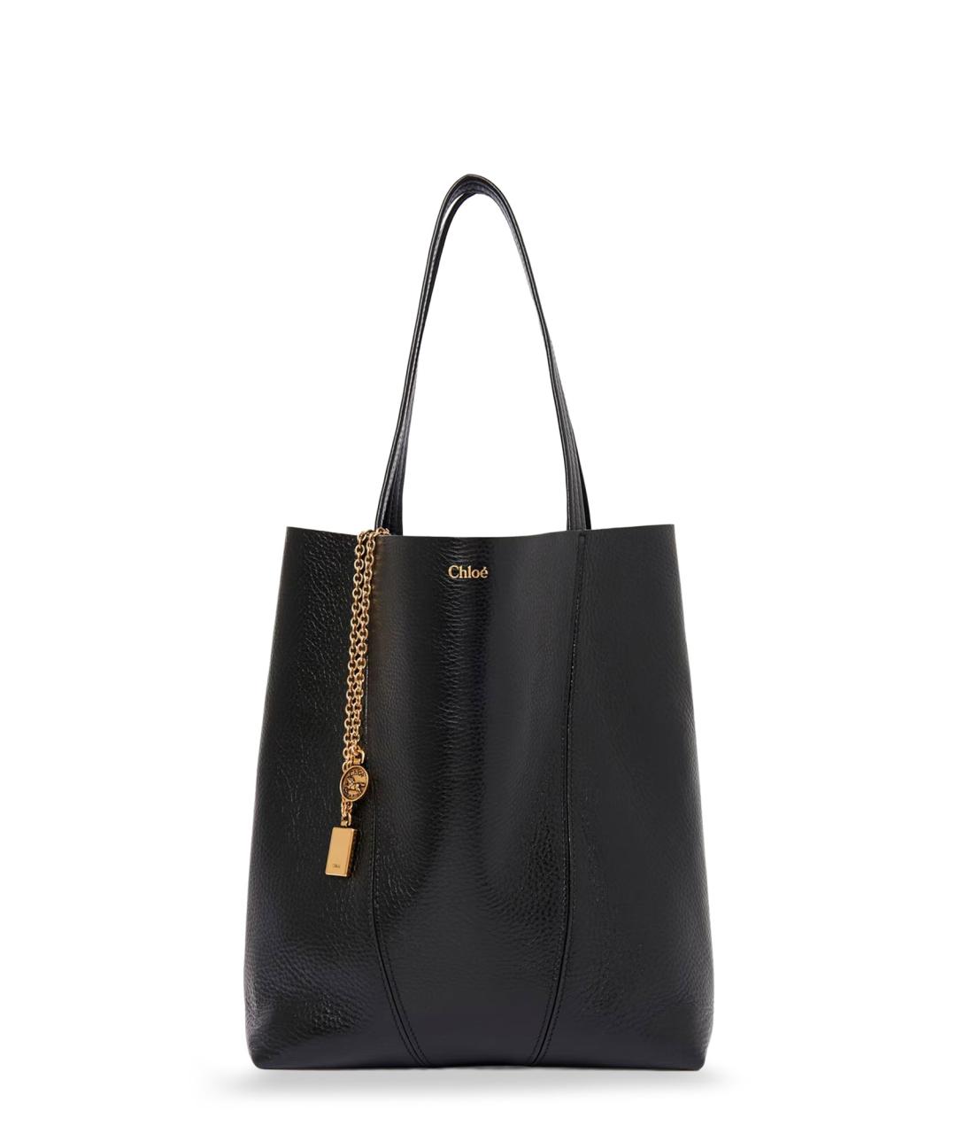 CHLOE Черная кожаная сумка тоут, фото 1