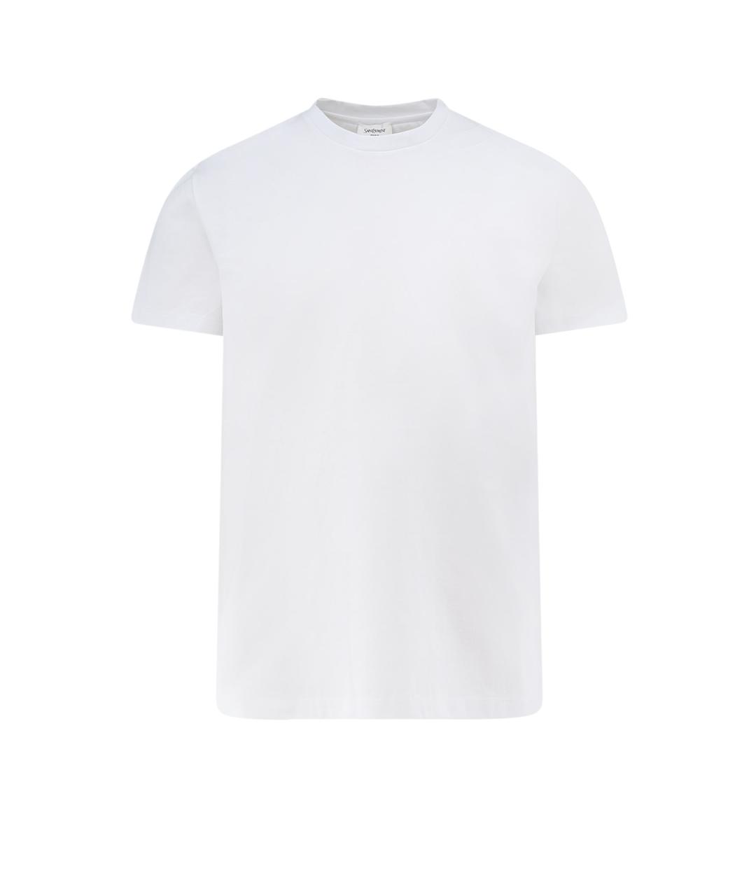 SAINT LAURENT Белая хлопковая футболка, фото 1