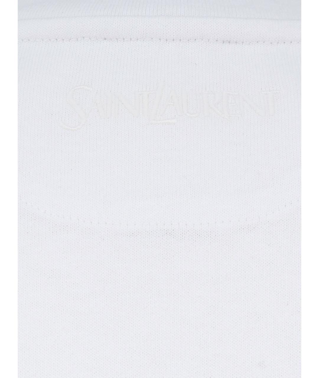 SAINT LAURENT Белая хлопковая футболка, фото 3