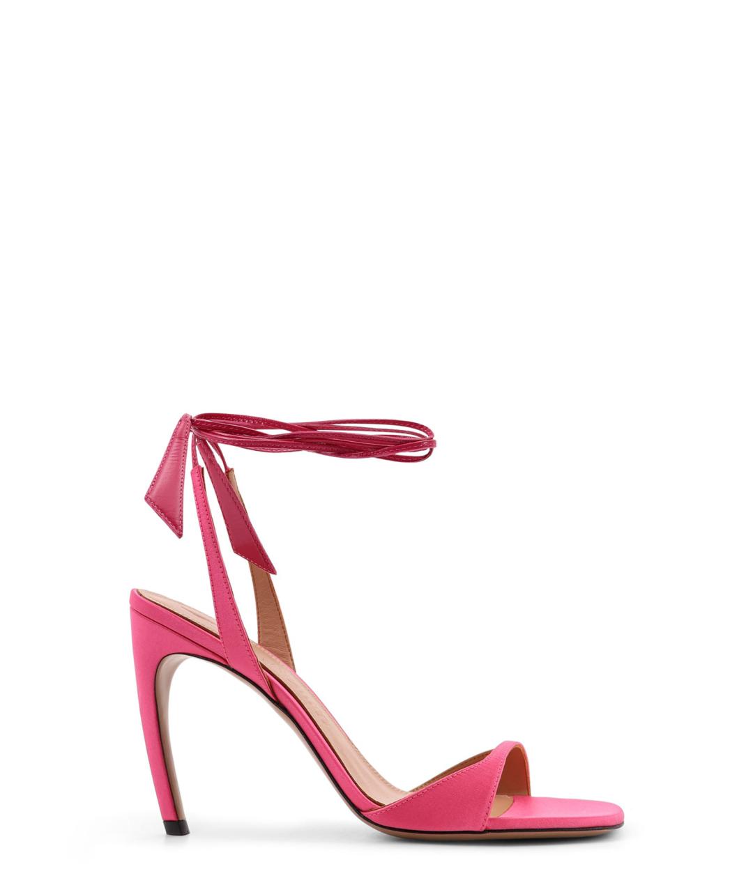 THE ATTICO Розовые текстильные босоножки, фото 1