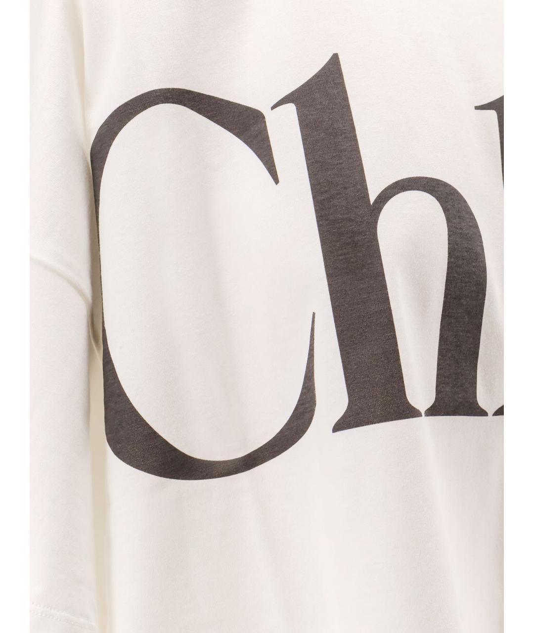 CHLOE Белая хлопковая футболка, фото 3