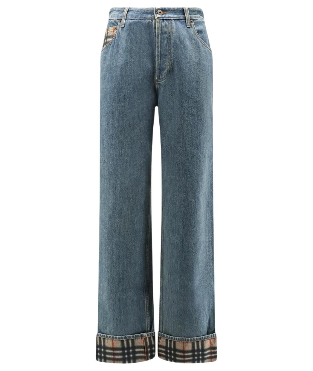 BURBERRY Синие хлопковые прямые джинсы, фото 1