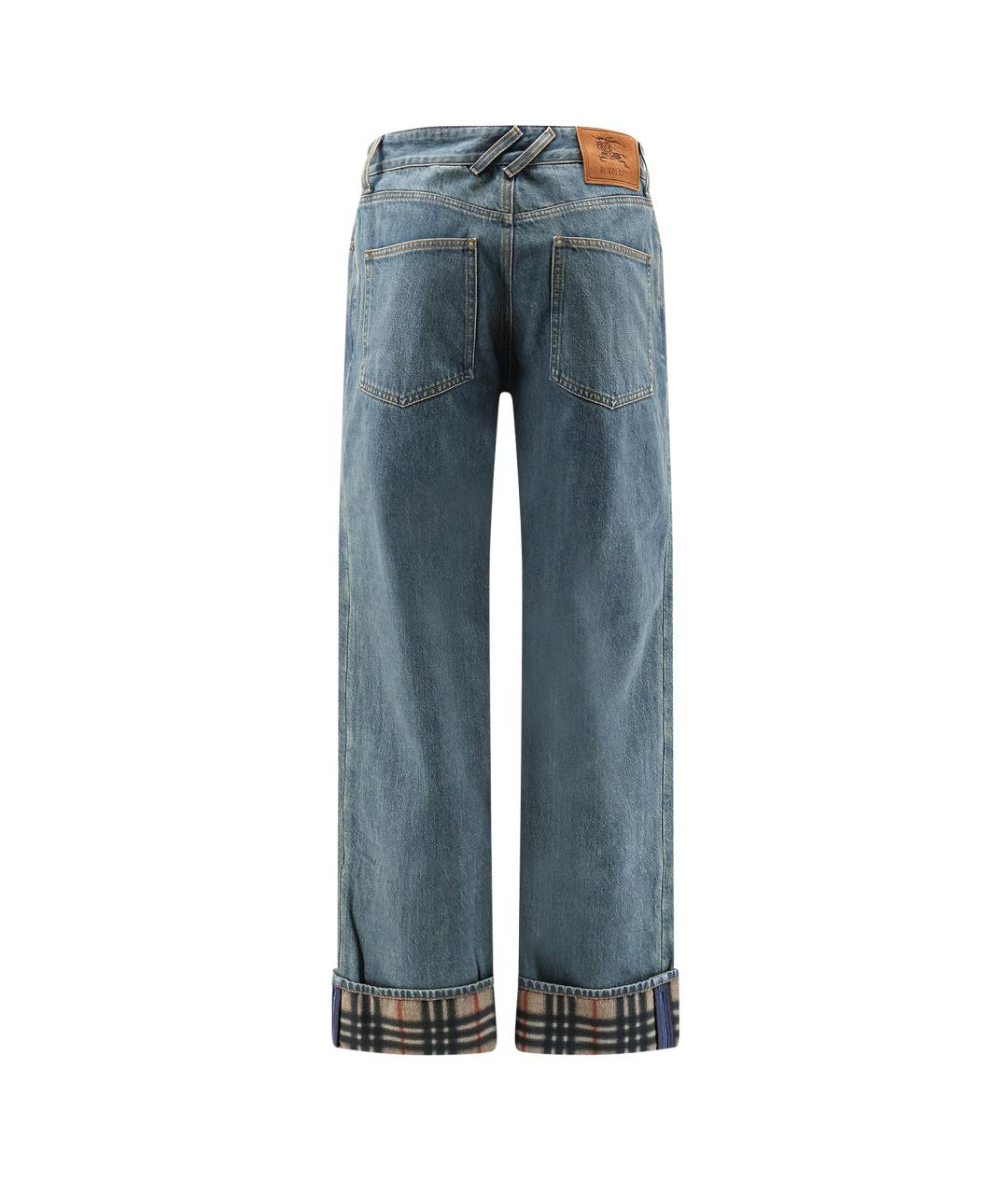 BURBERRY Синие хлопковые прямые джинсы, фото 2