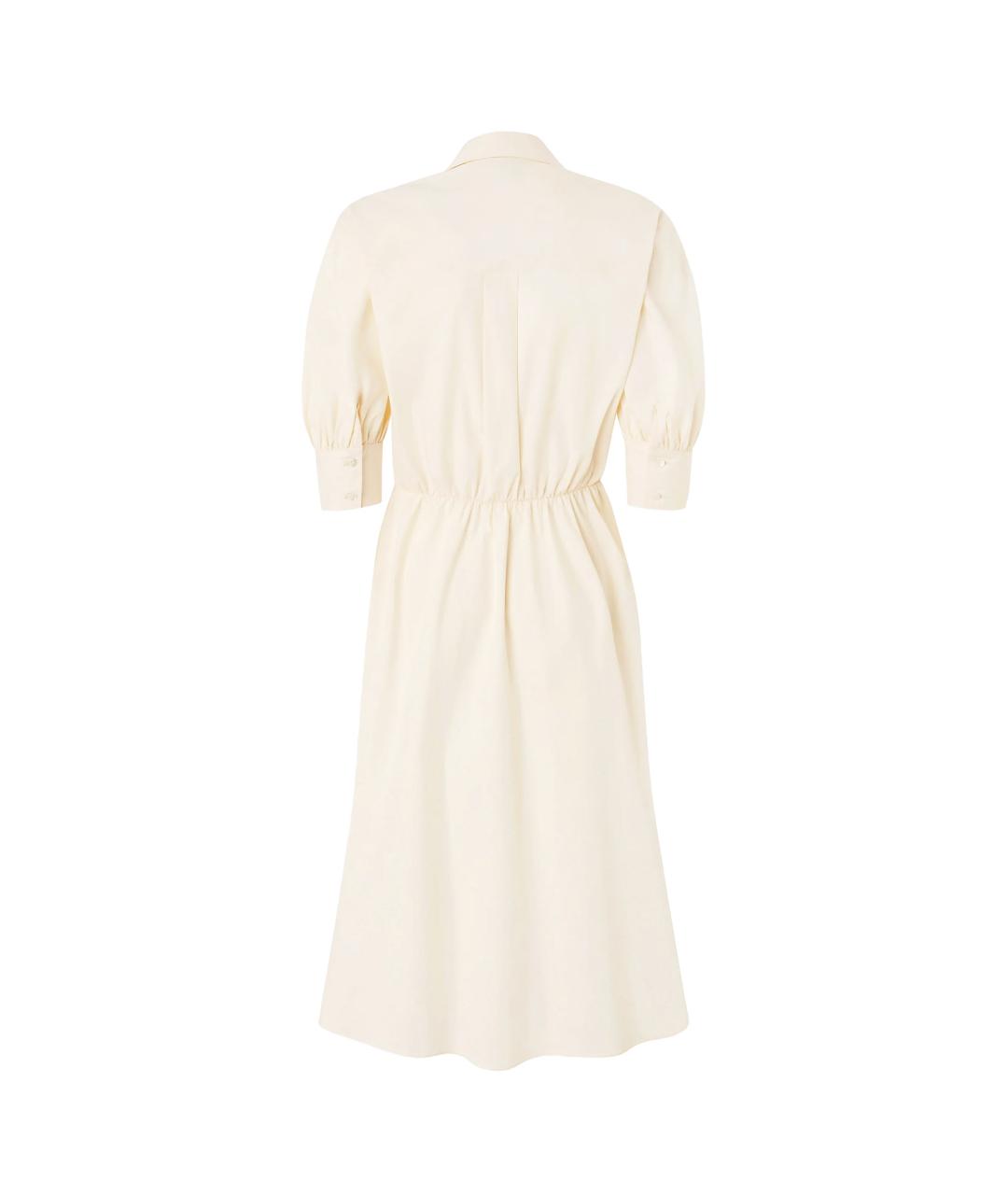 PINKO Бежевое хлопковое повседневное платье, фото 2
