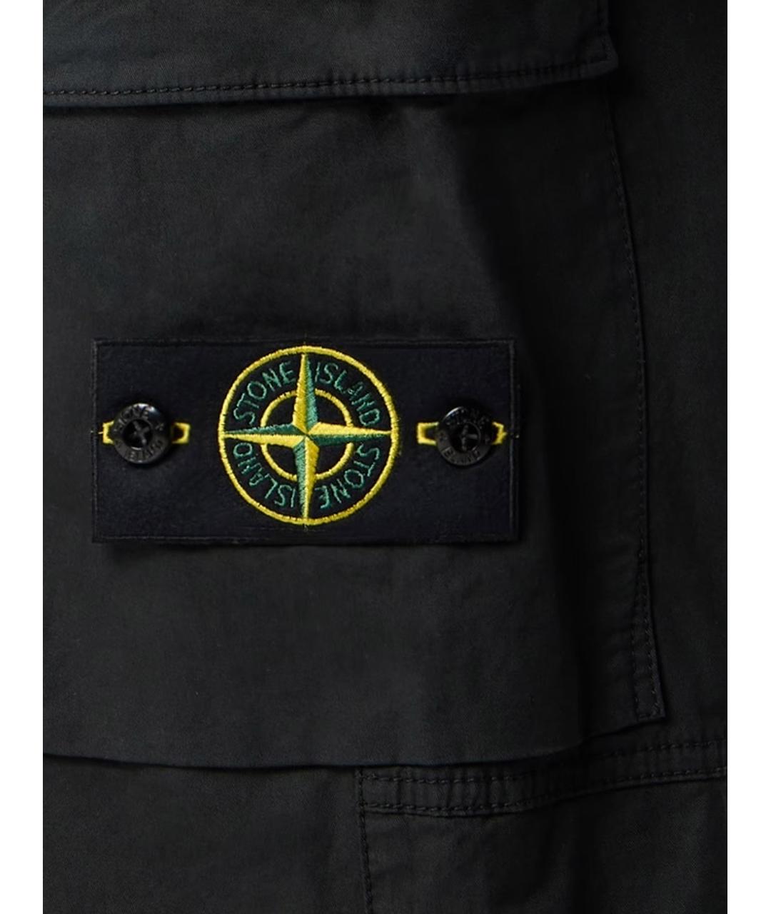 STONE ISLAND Черные хлопко-эластановые повседневные брюки, фото 3