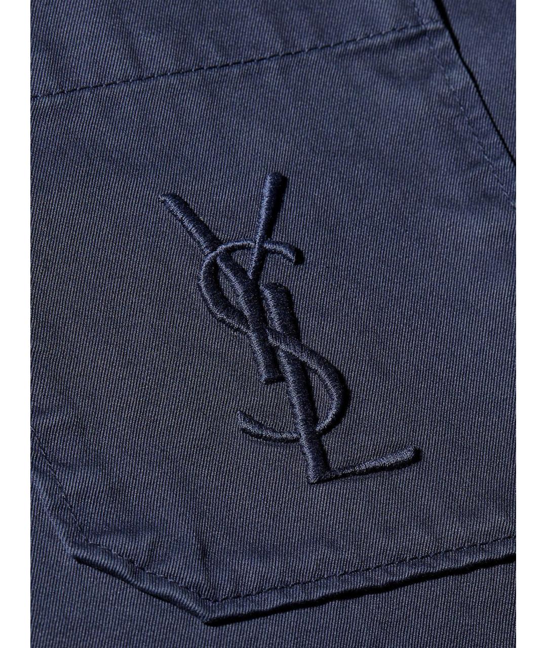 SAINT LAURENT Темно-синяя хлопковая куртка, фото 3