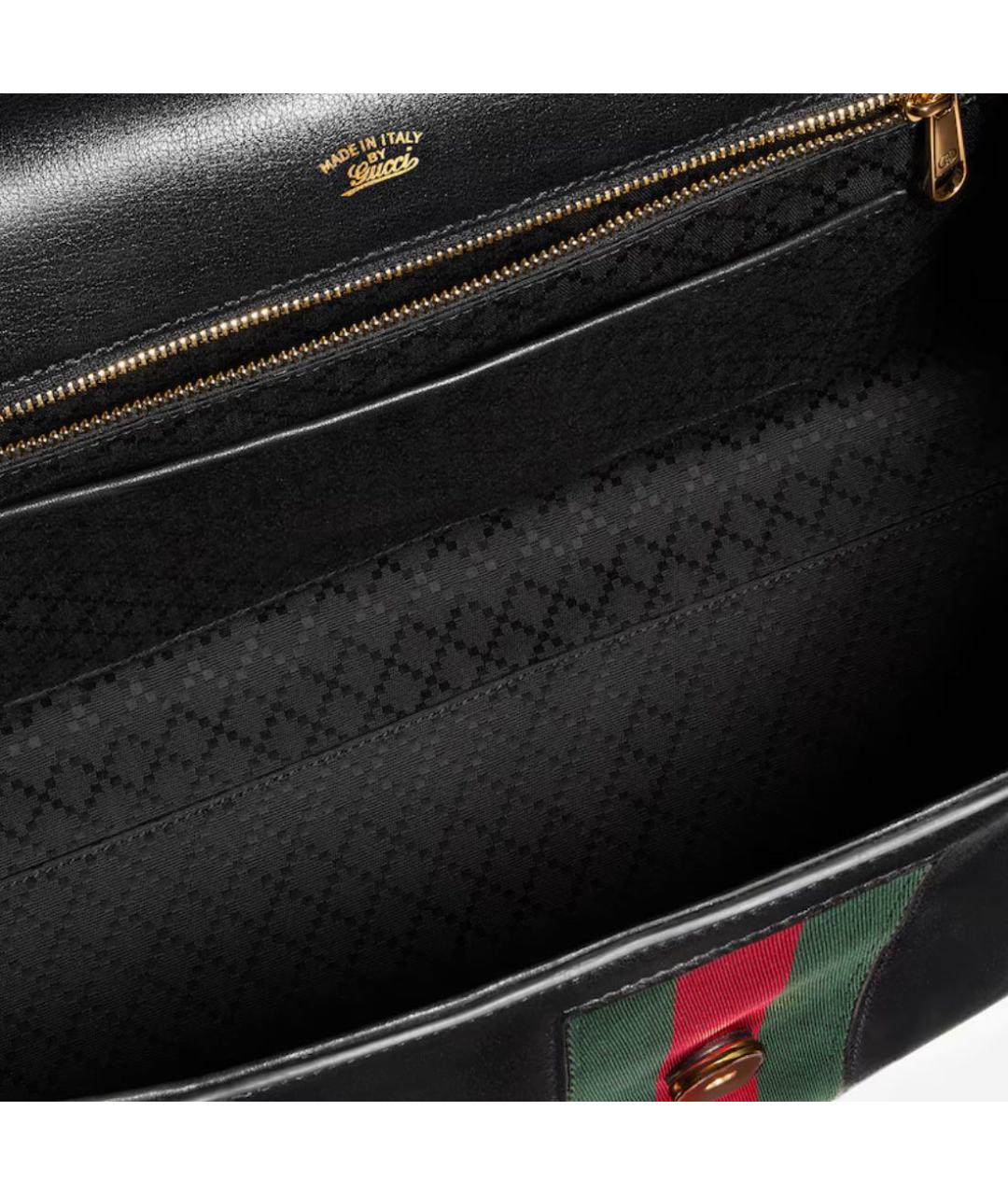 GUCCI Черная кожаная сумка через плечо, фото 5