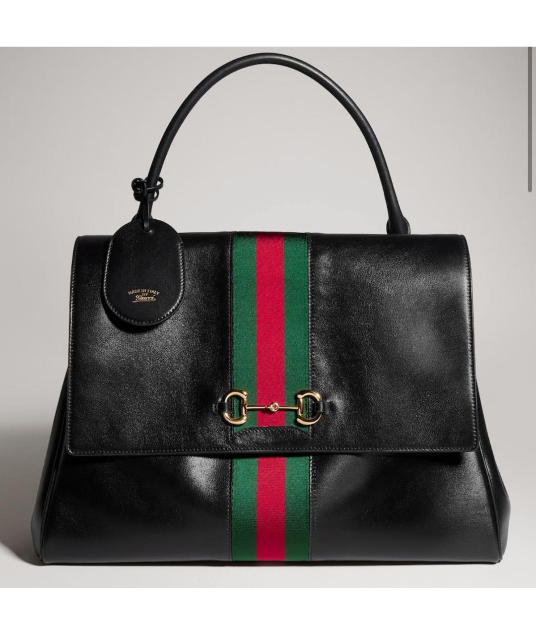 GUCCI Черная кожаная сумка через плечо, фото 8