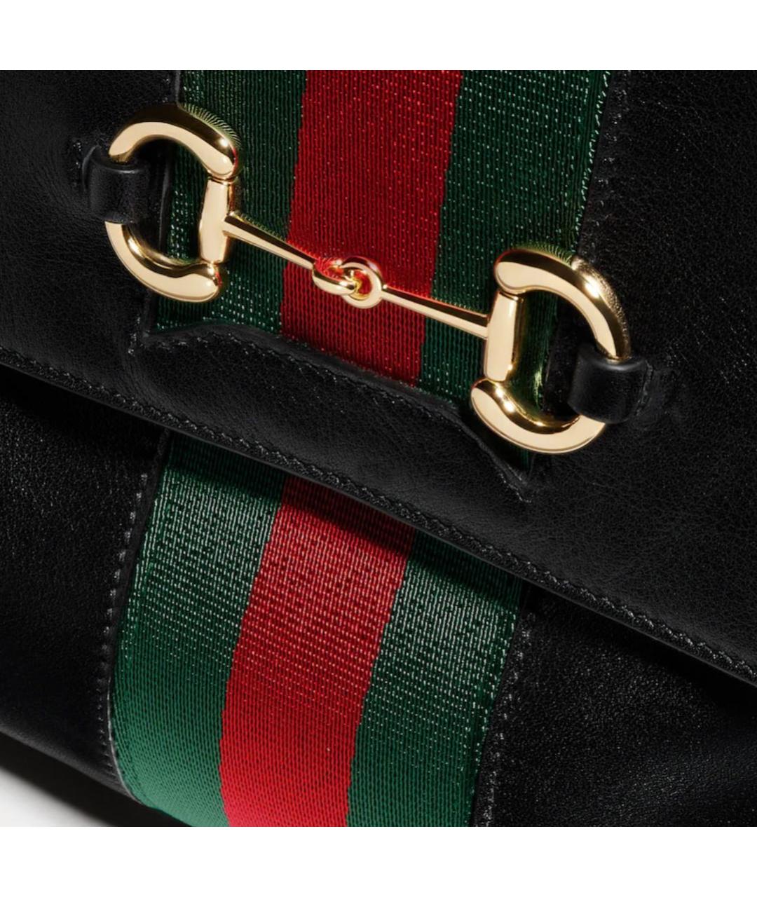 GUCCI Черная кожаная сумка через плечо, фото 3