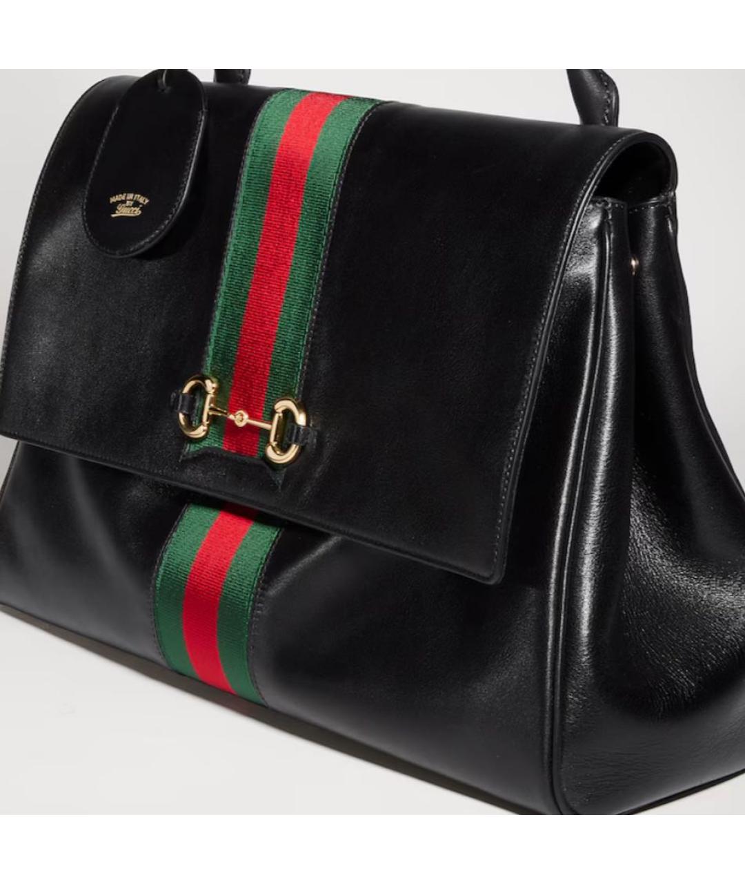 GUCCI Черная кожаная сумка через плечо, фото 2