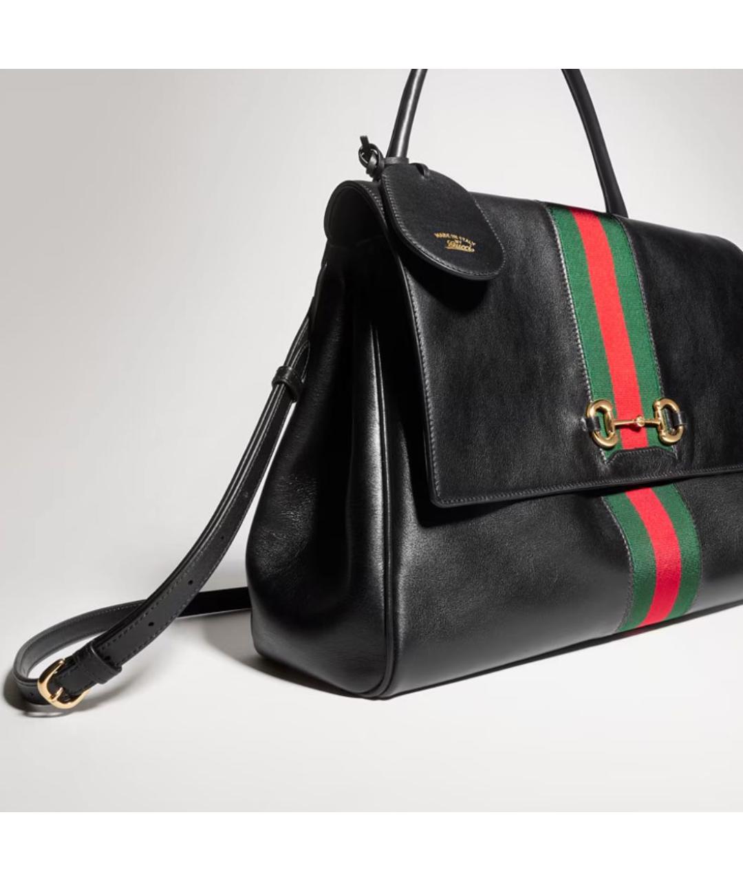 GUCCI Черная кожаная сумка через плечо, фото 7