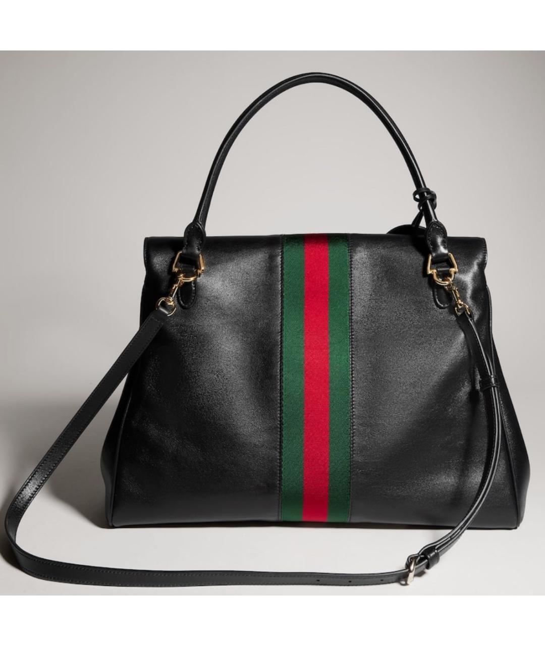 GUCCI Черная кожаная сумка через плечо, фото 4