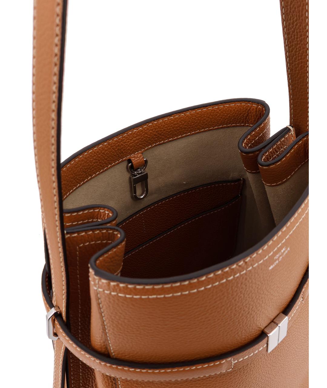 TOTEME Коричневая кожаная сумка через плечо, фото 4