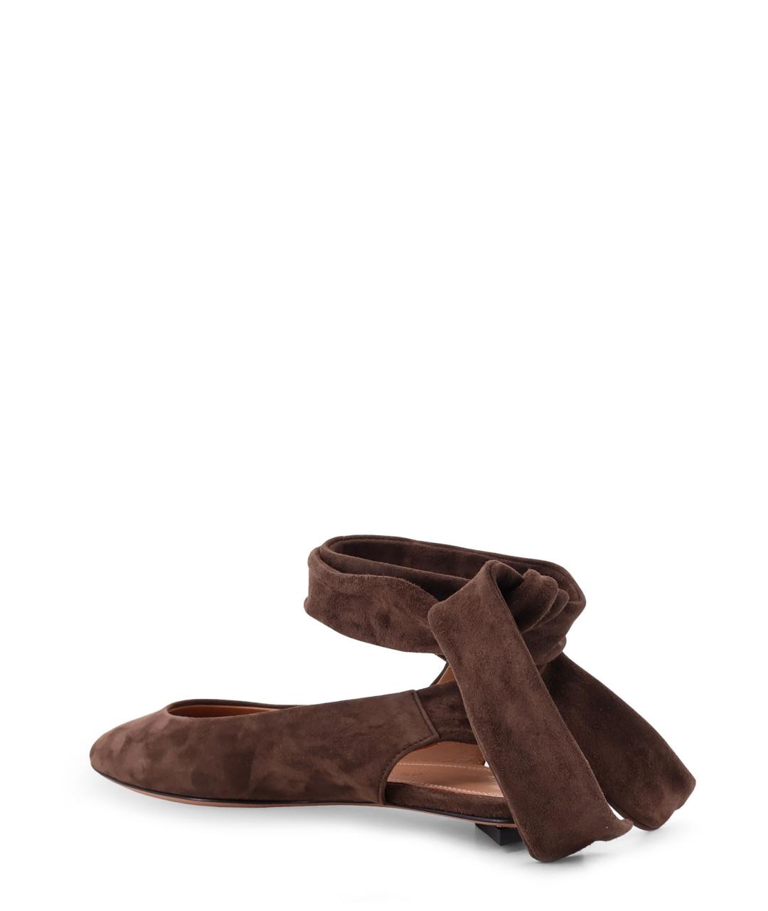 THE ATTICO Коричневые замшевые балетки, фото 3