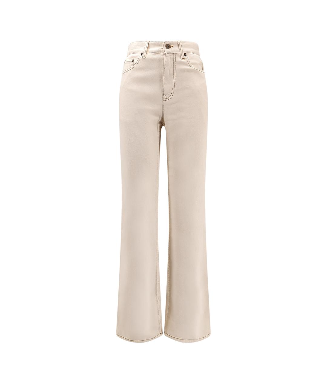 BURBERRY Бежевые хлопковые прямые джинсы, фото 1