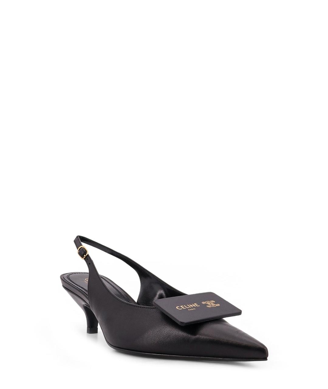 CELINE Черные кожаные туфли, фото 2