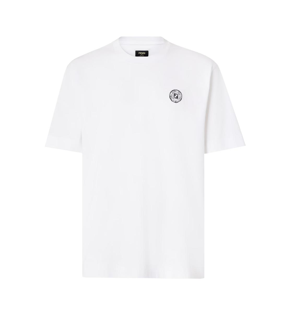 FENDI Белая хлопковая футболка, фото 1