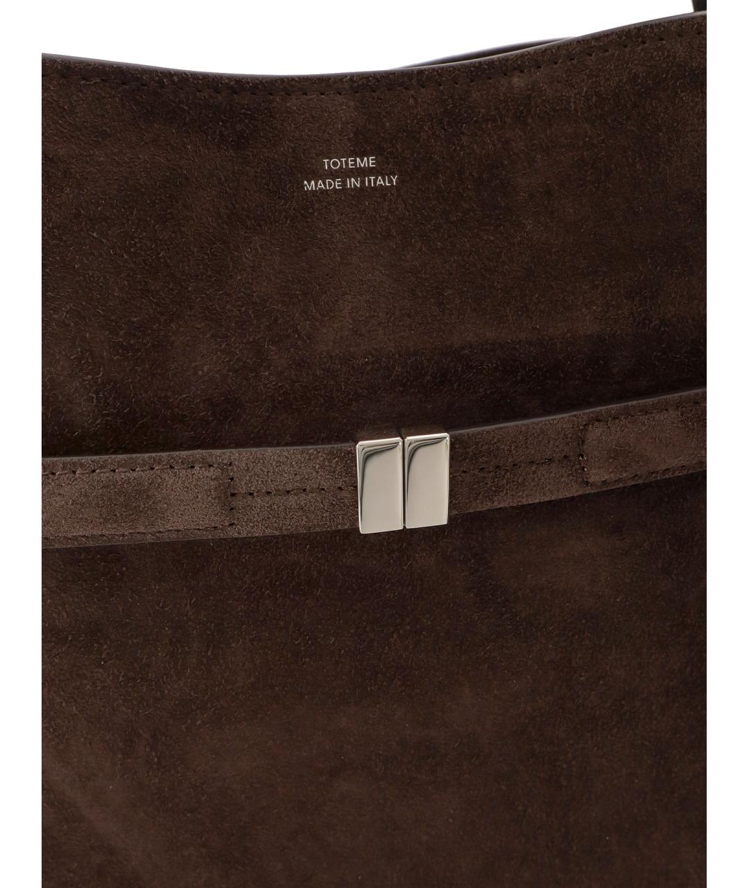 TOTEME Коричневая замшевая сумка через плечо, фото 5