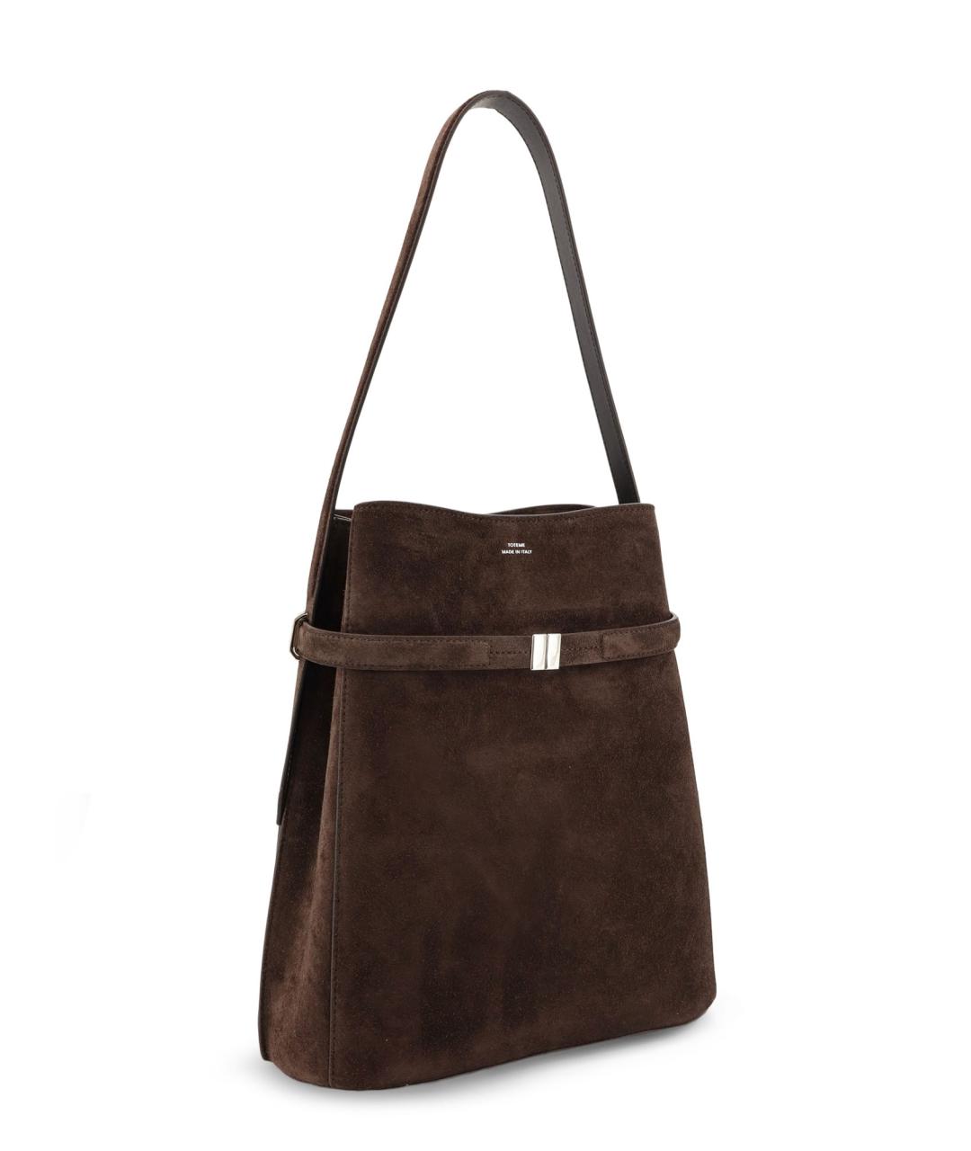 TOTEME Коричневая замшевая сумка через плечо, фото 3