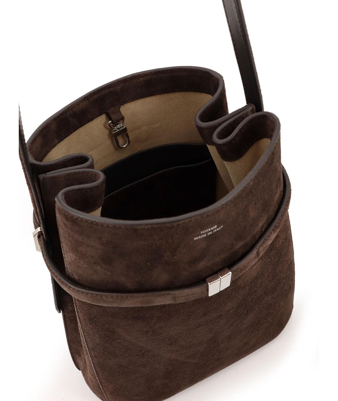 TOTEME Коричневая замшевая сумка через плечо, фото 4