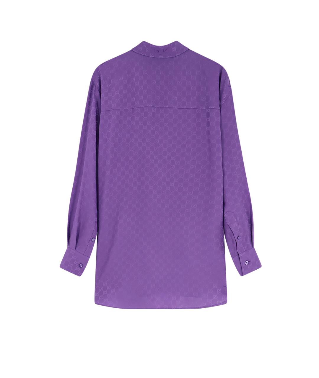 GUCCI Фиолетовая шелковая рубашка, фото 2