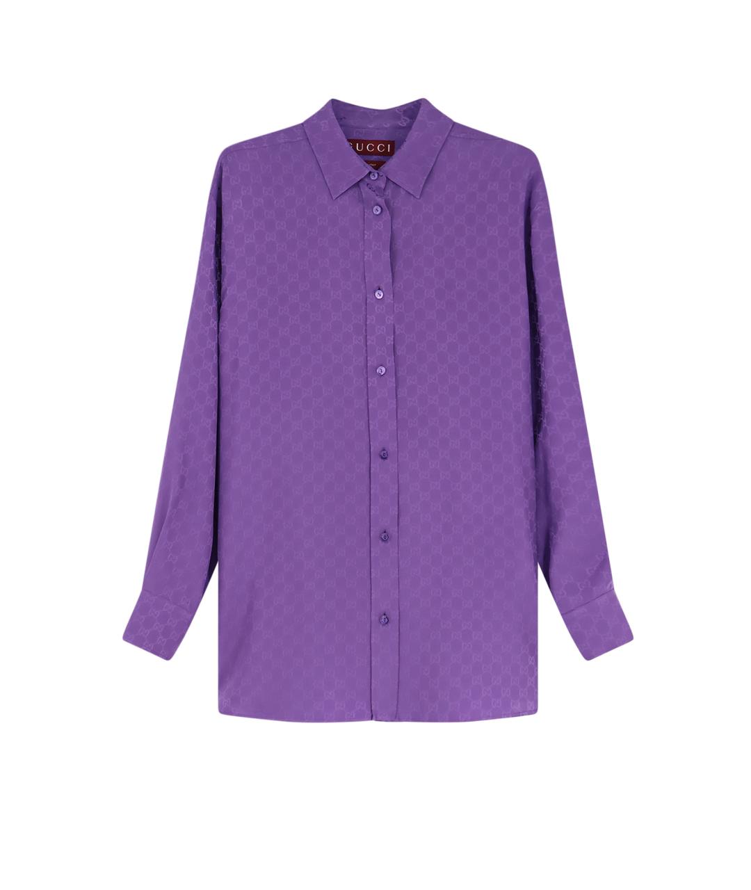 GUCCI Фиолетовая шелковая рубашка, фото 1