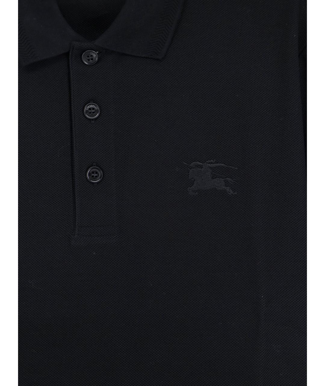 BURBERRY Черная хлопковая футболка, фото 3