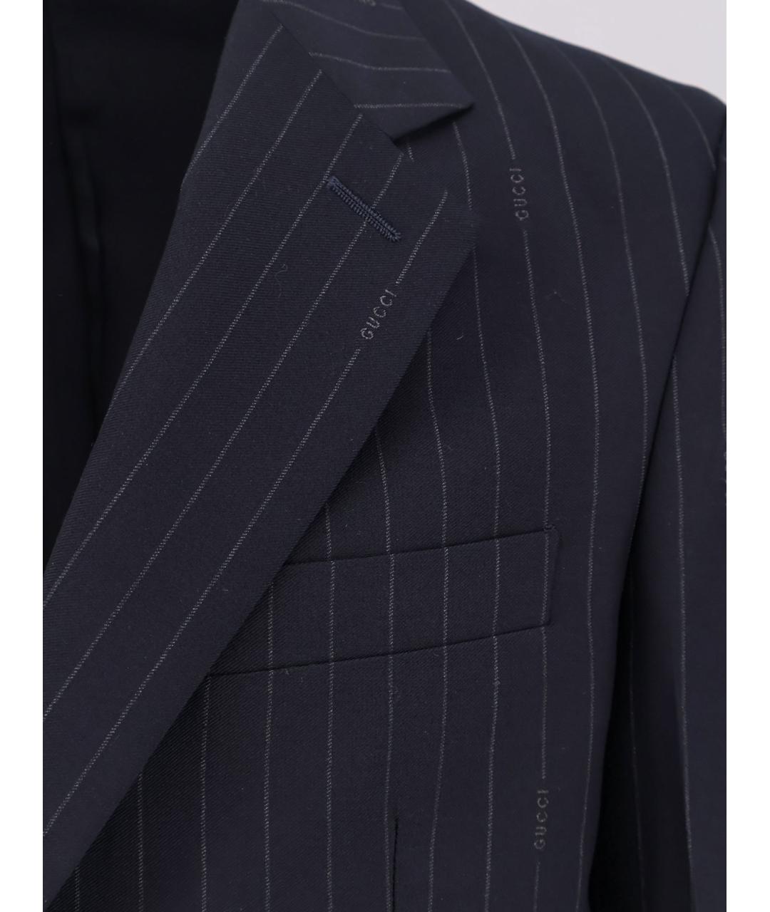 GUCCI Темно-синий шерстяной пиджак, фото 3