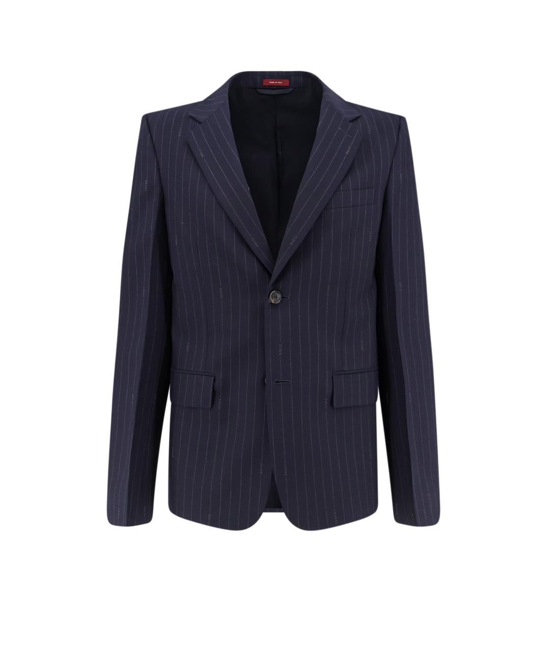 GUCCI Темно-синий шерстяной пиджак, фото 4