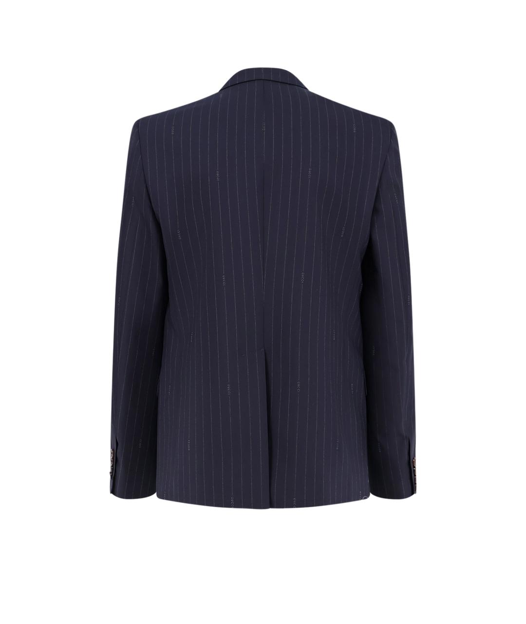 GUCCI Темно-синий шерстяной пиджак, фото 2