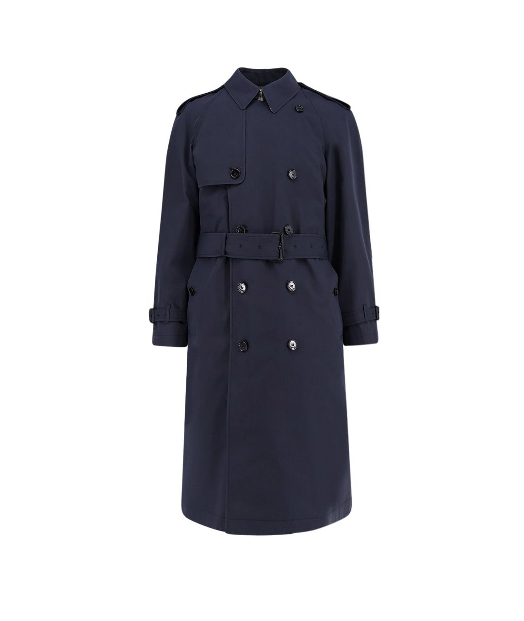 BURBERRY Синий полиэстеровый тренч / плащ, фото 1