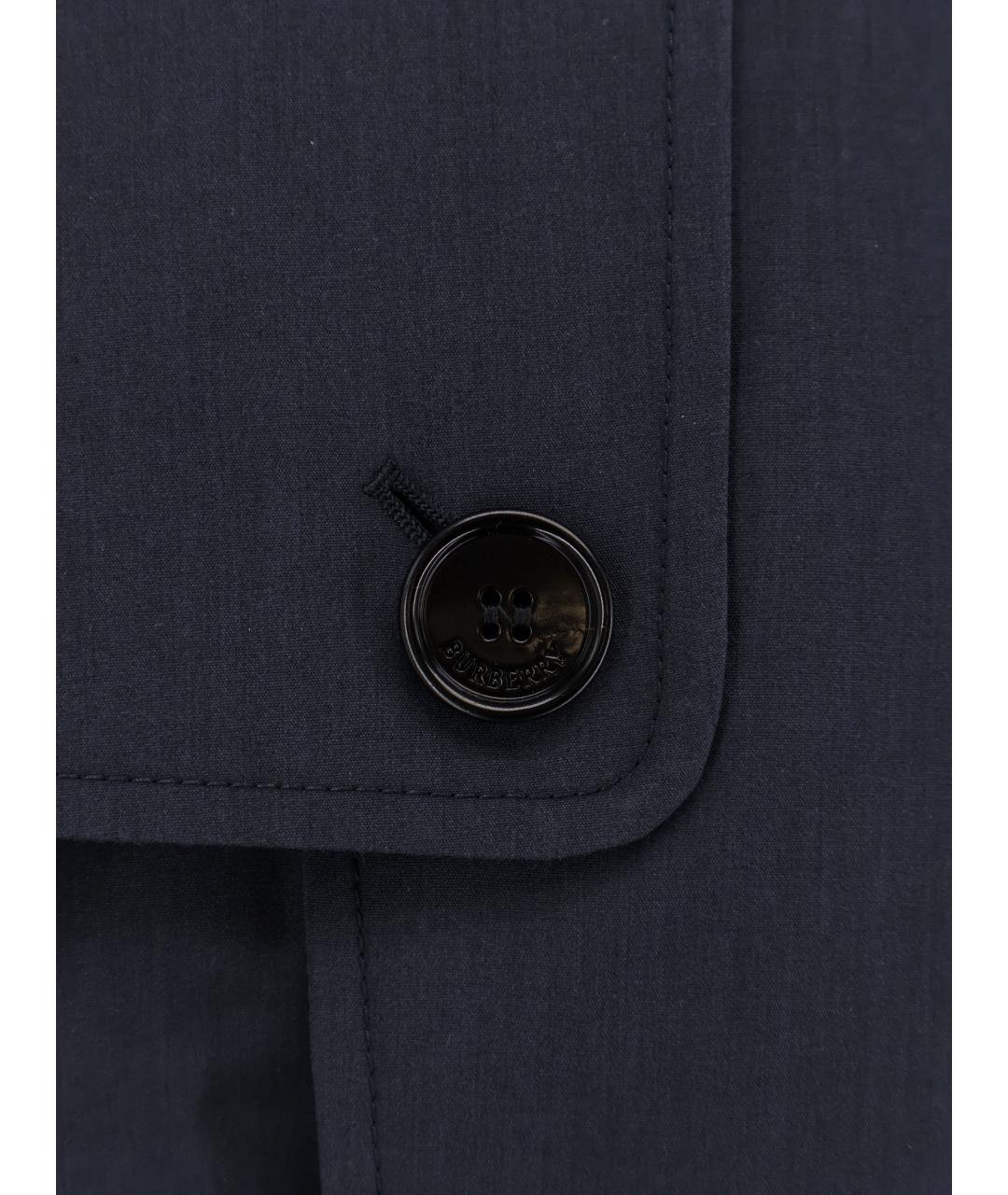 BURBERRY Синий полиэстеровый тренч / плащ, фото 3
