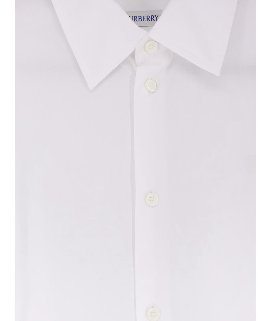 BURBERRY Белая хлопковая классическая рубашка, фото 3