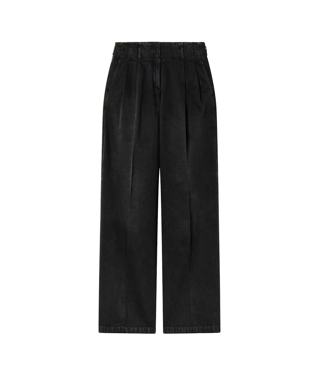 GOLDEN GOOSE DELUXE BRAND Черные хлопковые прямые брюки, фото 1