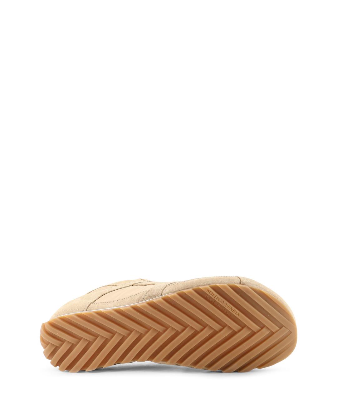 BOTTEGA VENETA Бежевые замшевые низкие кроссовки / кеды, фото 4