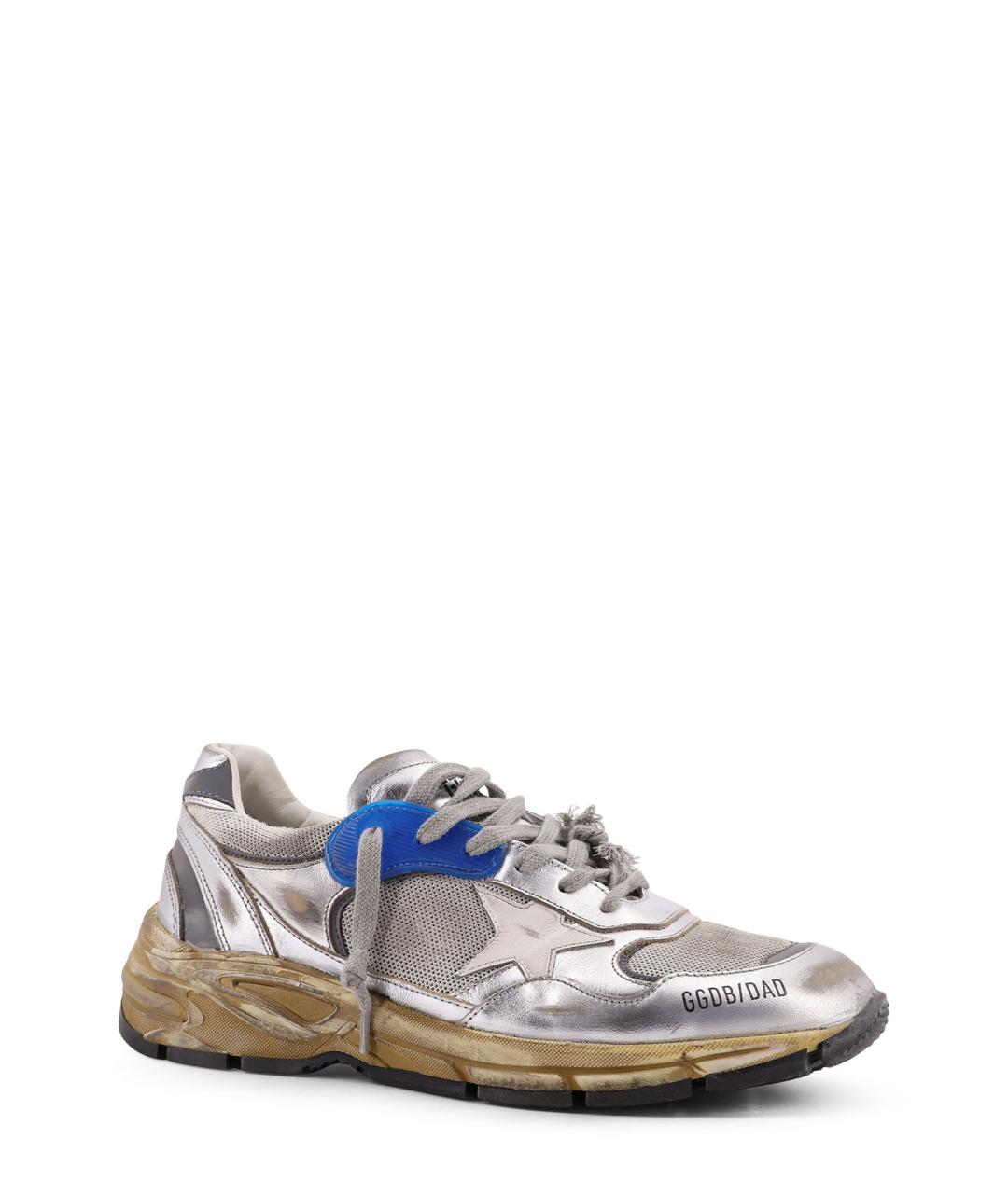 GOLDEN GOOSE DELUXE BRAND Серебряные кожаные низкие кроссовки / кеды, фото 2