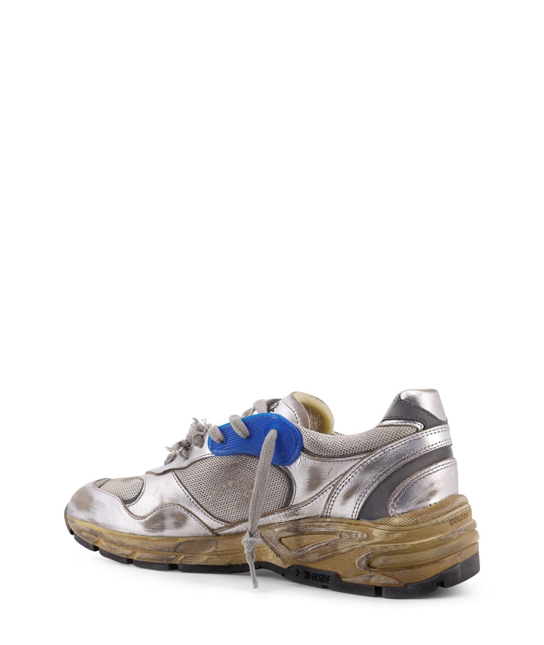 GOLDEN GOOSE DELUXE BRAND Серебряные кожаные низкие кроссовки / кеды, фото 3