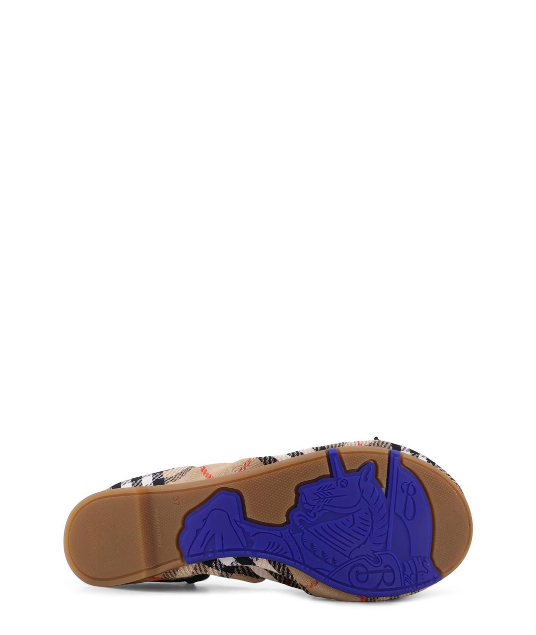 BURBERRY Бежевые балетки, фото 4