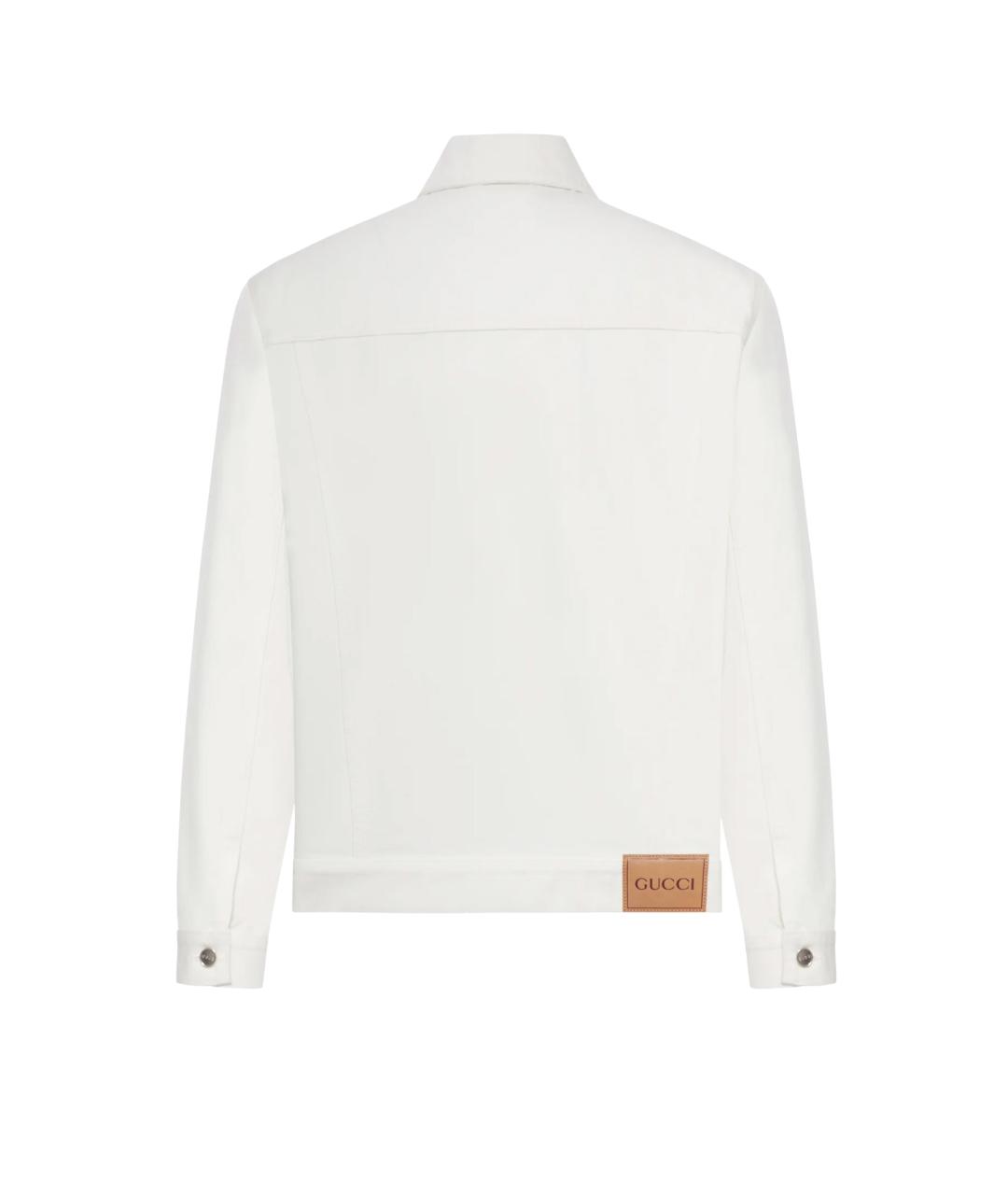 GUCCI Белая хлопковая куртка, фото 2