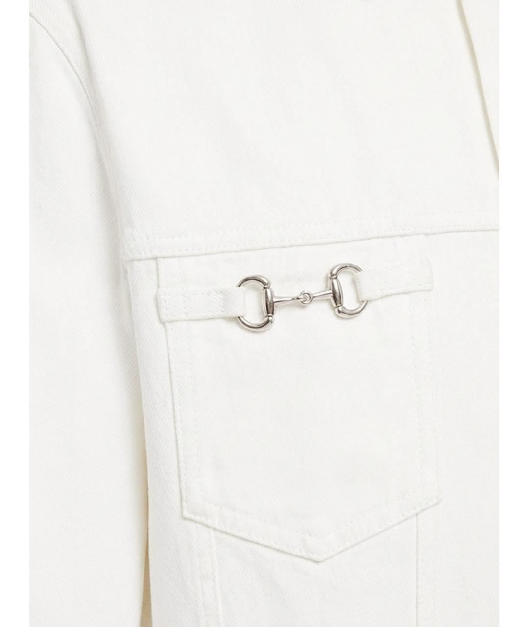 GUCCI Белая хлопковая куртка, фото 3